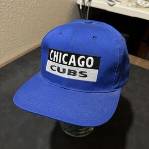 Vintage Chicago Cubs Hat Cap Snap Back Blue MLB Baseball Mens ANCO 90s